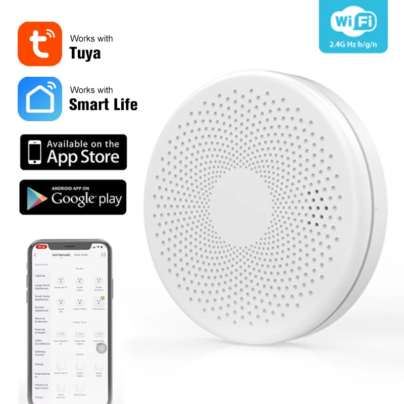 Датчик угарного газа и дыма 2 в 1 Smart Life Wi-Fi датчик для охраны дома противопожарная