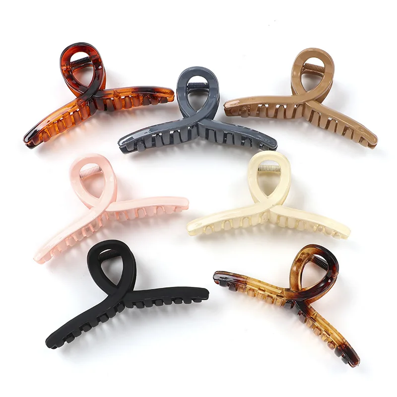 

European version of the cross-word big hairpin plastic big catch clip simple and versatile hair gripper clip F4