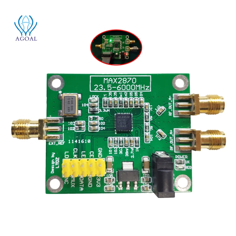 

3.3V DC 5V LTDZ MAX2870 23.5-6000Mhz Spectrum Signal Source Spectrum Analyzer RF Frequency Domain Analysis Tool SPI Control
