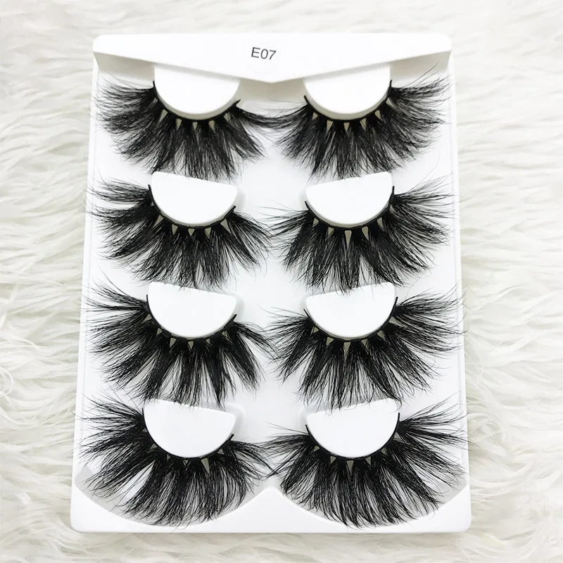 MIKIWI 4pairs/pack 25mm E07 natural false eyelashes 3D real mink fluffy length lash extention Criss-cross dramatic volume lashes MIKIWI 4pairs/pack 25mm E07 natural false eyelashes 3D real mink fluffy length lash extention Criss-cross dramatic volume lashes