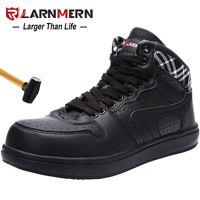 

LARNMERN Men's Work Safety Shoes Steel Toe Lightweight Breathable Anti-smashing Non-slip Construction Protective Footwear