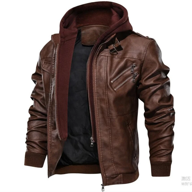 2019 мужские кожаные куртки, Осенние повседневные Мотоциклетные Куртки из искусственной кожи, байкерские кожаные пальто, брендовая одежда