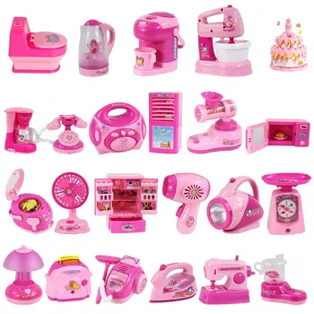 

Children Mini Pretend Toys Set Girls Simulation Play House Small Household Appliances Refrigerator Air Conditioner Kitchen Toys