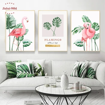 

Green Plant Monstera Animal Pictures Canvas Painting Nordic Posters and Prints Landscape Wall Art Modern Home Decoration SAN129