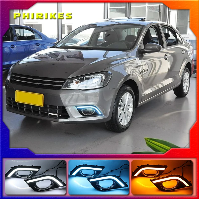 

2PCS For Volkswagen VW Jetta 2013-2016 Dynamic Yellow Turn Signal Relay 12V Car DRL Lamp LED Daytime Running Light