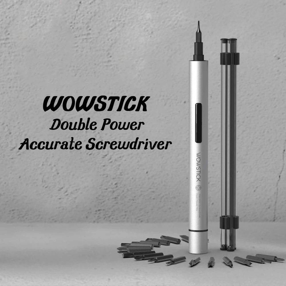 WOWSTICK двойная мощность Точная отвертка Мини Портативный электрический отвертка комплект с 18 различными битами