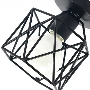 

220V Square Decorative Light Black Decoration Retro Series Ceiling Light Industrial Style Decor Ceiling Lights Indoor Lighting