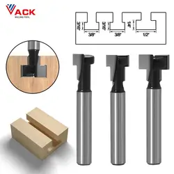 Vack conjunto de brocas para fresa, 1/4 ", haste 6mm, ranhura em t, ferramentas para fresa em madeira, marcenaria