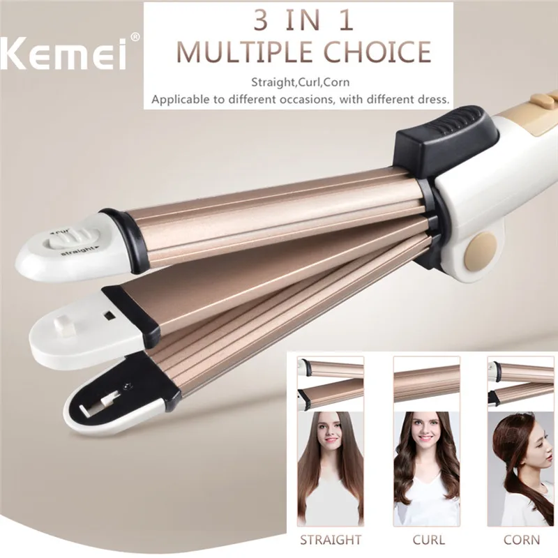 

High Quality Professional Magic Kemei KM-8851 Salon Equipment Hair Curler Hair Straightener, 2 In 1 Hair Straightener Curler