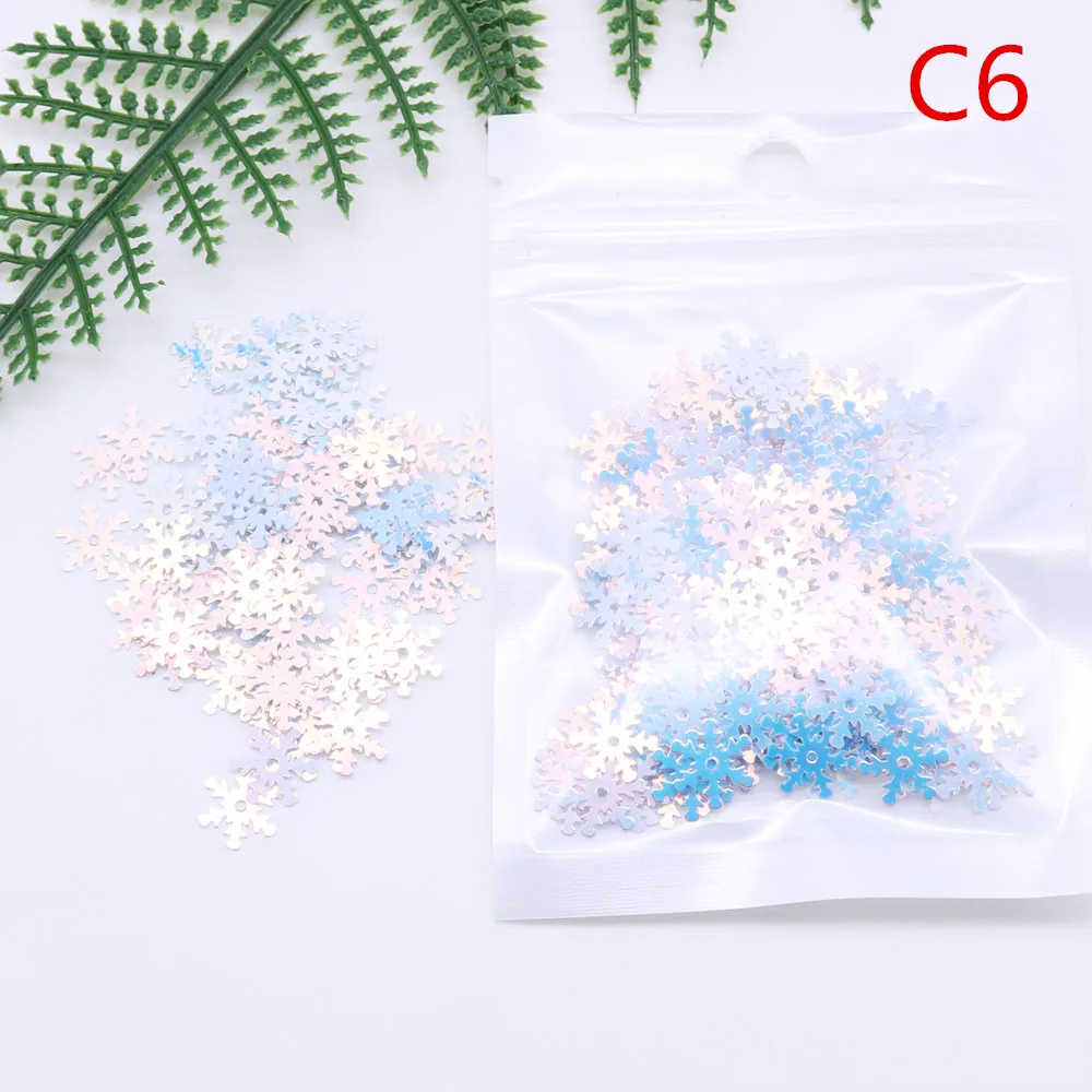 10mm Snowflake Pvc Sequins Christmas Dress Slime Mobile Phone Shell Filled With Diy Accessories Clothing Materials Accessories - Цвет: C6