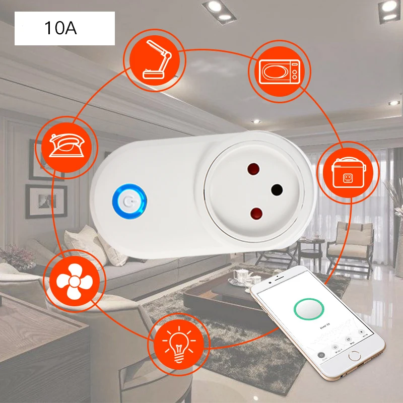 FrankEver 16A Wifi Smart Socket Israel Plug Outlet with Power Monitoring Works with Google Home Alexa IFTTT Tuya Smart Life APP