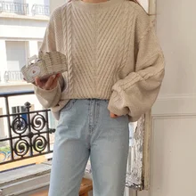 *#Best Price Bohoartist Autumn Winter 2019 New Korean Style Solid Color Khaki Pullover Sweaters Loose Oversize Winter Thick Sweaters *#Best Price Bohoartist Autumn Winter 2019 New Korean Style Solid Color Khaki Pullover Sweaters Loose Oversize Winter Thick Sweaters