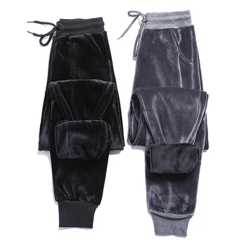 

2020 new plus velvet thick velvet sweatpants women winter warm BF wind harem pants casual pants Wei pants trousers