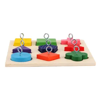 

2020 New Pet Educational Toys Birds Parrot Interactive Training Colorful Wooden Block