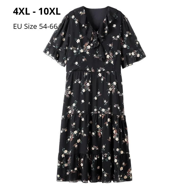 Женские летние платья с короткими рукавами размера плюс 10XL 9XL 8XL 7XL Российские