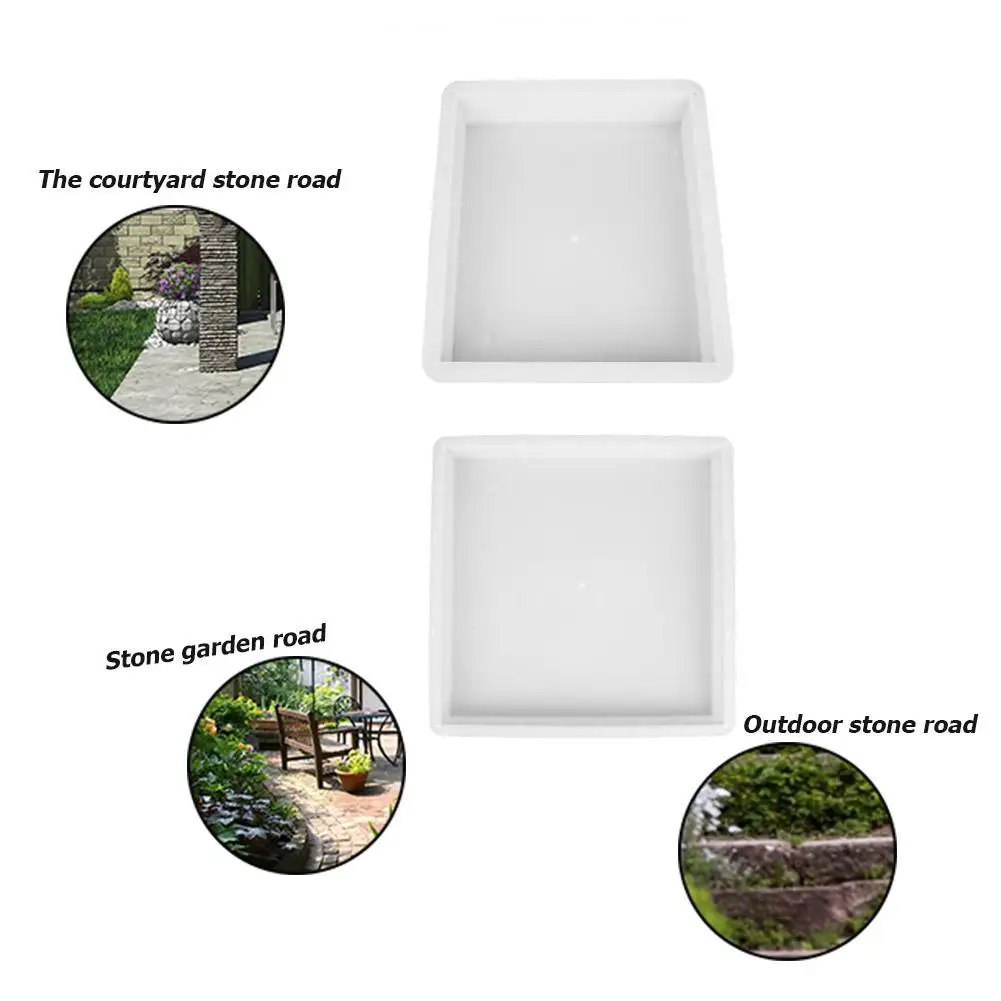 Garden Courtyard Pavement Mold DIY Path Paving Brick Stone Concrete Mould