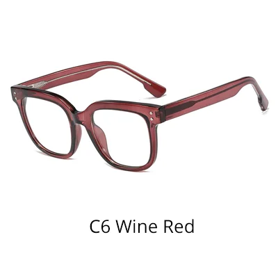 C6 Wine Red Ralferty, женские очки, качественная квадратная оправа для оптических линз, для женщин, TR90 CP, штыревая вставка, весна, без диоптрий, класс близорукости, F92330 - Цвет оправы: C6 Wine Red
