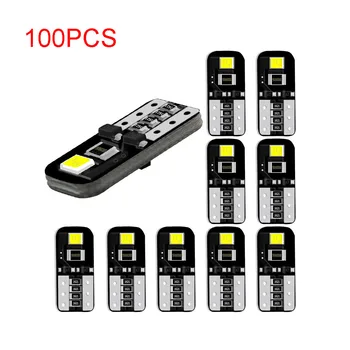 

100Pcs T10 LED Car W5W 12V Interior Side Light Marker Reading Dome Lamp 194 2835 Chip Auto Moto Accessories Wedge Parking Bulb