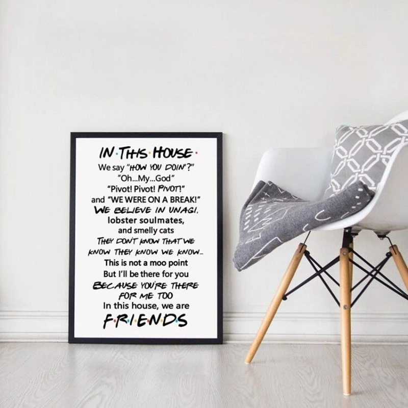 FRIENDS-TV-Show-Poster-Prints-I-LL-BE-THERE-FOR-YOU-Quotes-Art-Picture-Canvas-Painting