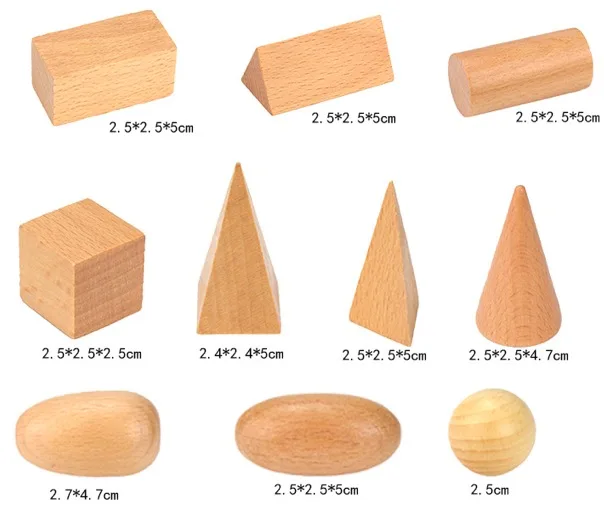 Wooden Block Geometry Shape Cognitive Toys 3D Wood Bricks Montessori Learning Educational Game Stacking Blocks Math Toy for Kids - 3