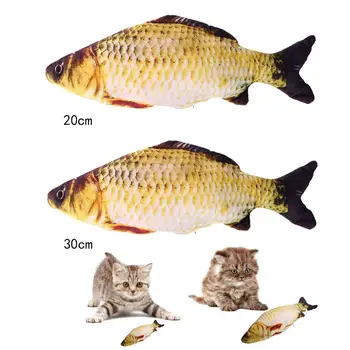 

20cm 30cm Cat Toys Cat Fish Toy Catnip Cat Scratch Board Filled with Mint Vivid Simulation Stuffed Fish Pet Products