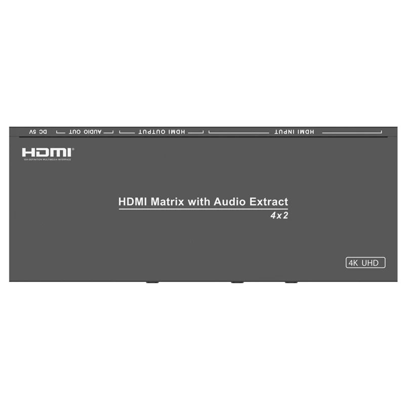 4X2 HDMI матричный распределитель HDCP 2,2 EDID 4K2K(4:2:0) конвертер UHD оптический L/R цифровой аналоговый аудио экстрактор+ пульт дистанционного ЕС P