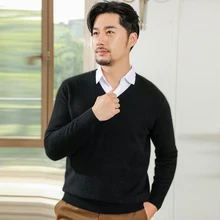 Мужские кашемировые свитера, вязаный пуловер с вырезом в виде буквы V,, весна-зима, мужской шерстяной трикотаж, высокое качество, джемпер, одежда