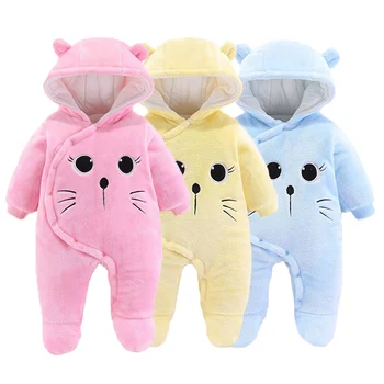 Cute Newborn Baby clothes Winter warm Infant Boys girls Rompers plus cotton thicken  1