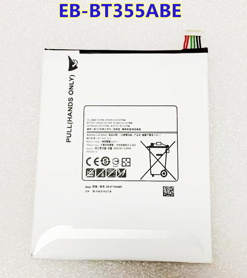 Высокое качество 4200 мА/ч EB-BT355ABE батарея для Samsung GALAXY TabA 8 0 Tab5 SM-T355 SM-T350 SM-P350 P355C SM-P355M