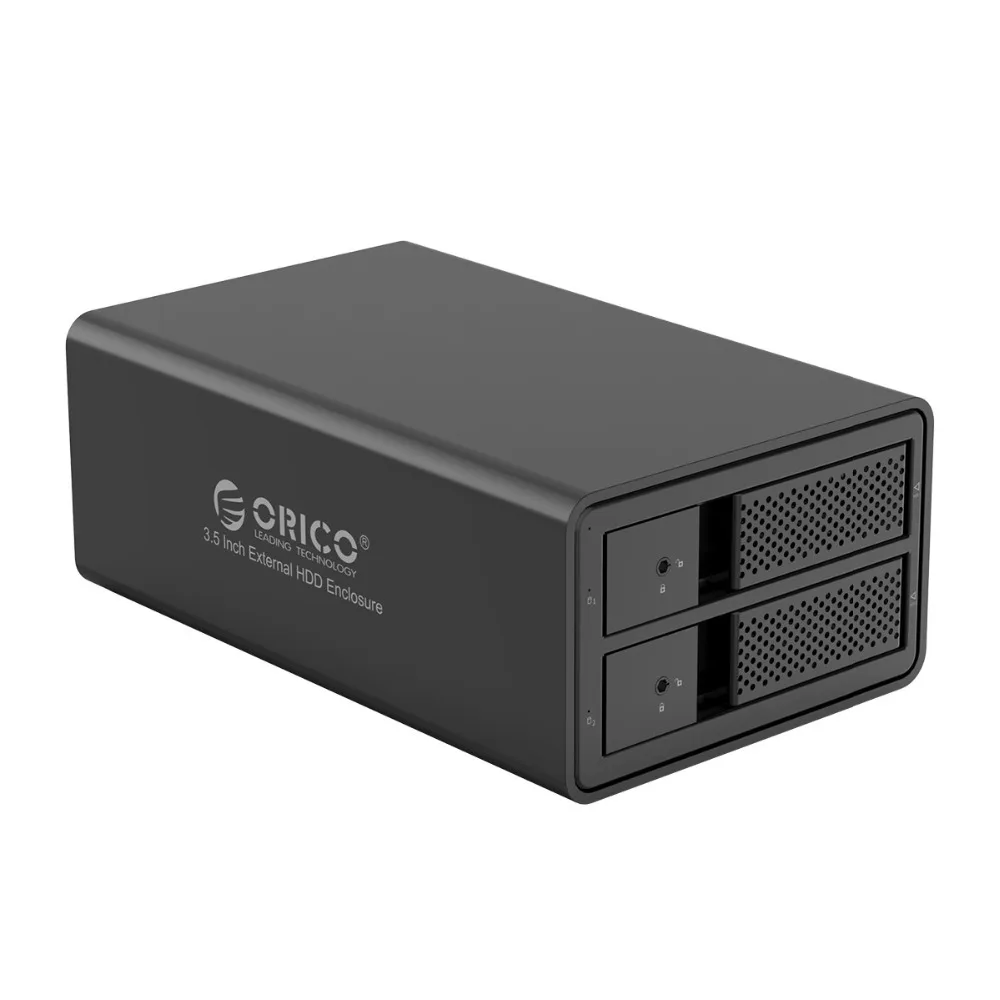 ORICO 3,5 дюймов HDD док-станция 2 отсека 32 ТБ алюминиевый USB3.0 для SATA HDD корпус с 78 Вт внешний адаптер питания HDD Чехол