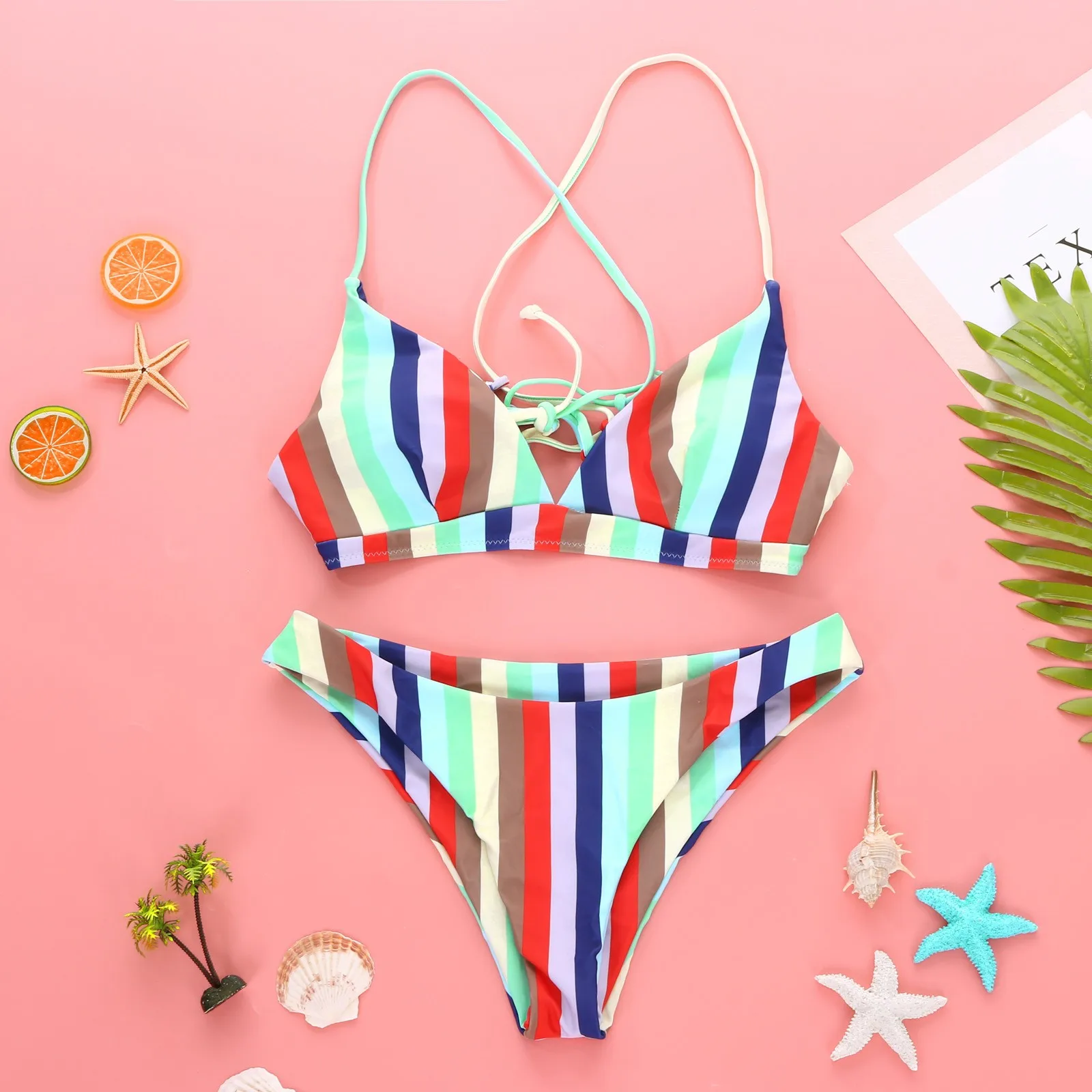 

Sexy Female Bikini Multicolor Print Cup Split Cover-up Swimsuit Beachwear Dec 9TH