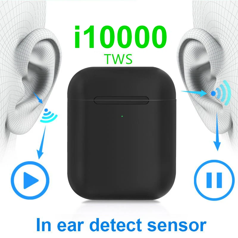 

I10000 TWS with 1:1 pop-up wireless charging Bluetooth headset smart sensor pop-up sports Headphone Bluetooth 5.0 wireless Earph