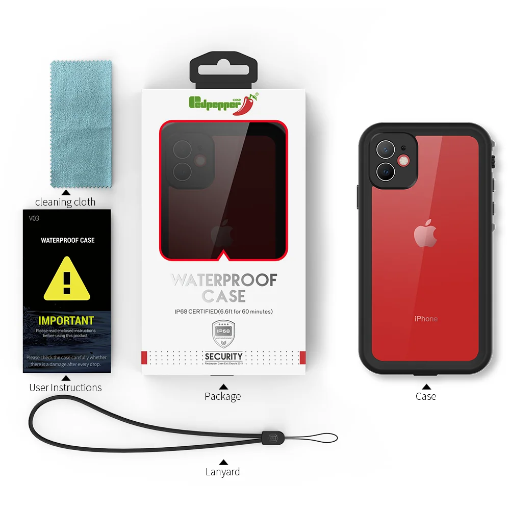 100 шт Redpepper водонепроницаемый Дайвинг Подводный ПК+ ТПУ Броня чехол для iPhone 11/для iPhone 11 Pro/для iPhone 11 Pro Max