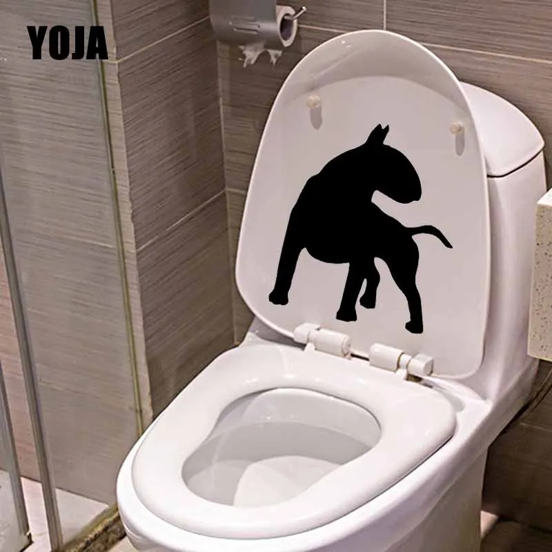 YOJA 18.4X22CM Английский бультерьер Наклейка на стену силуэт наклейки для унитаза