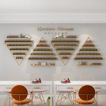 

Hot Wall Shelf for nail polish Manicure Shop Nordic metal Organizer Iron rack nail oil shelf metal storage rack Shelf organizer