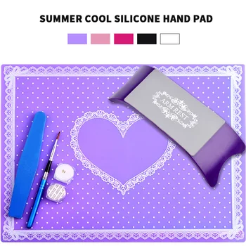 

New Arrival Silicone Nail Art Tools Hand Pad + Hand Pillow Suits Sweet Heart Shape 5 Color Arm Rest Pad