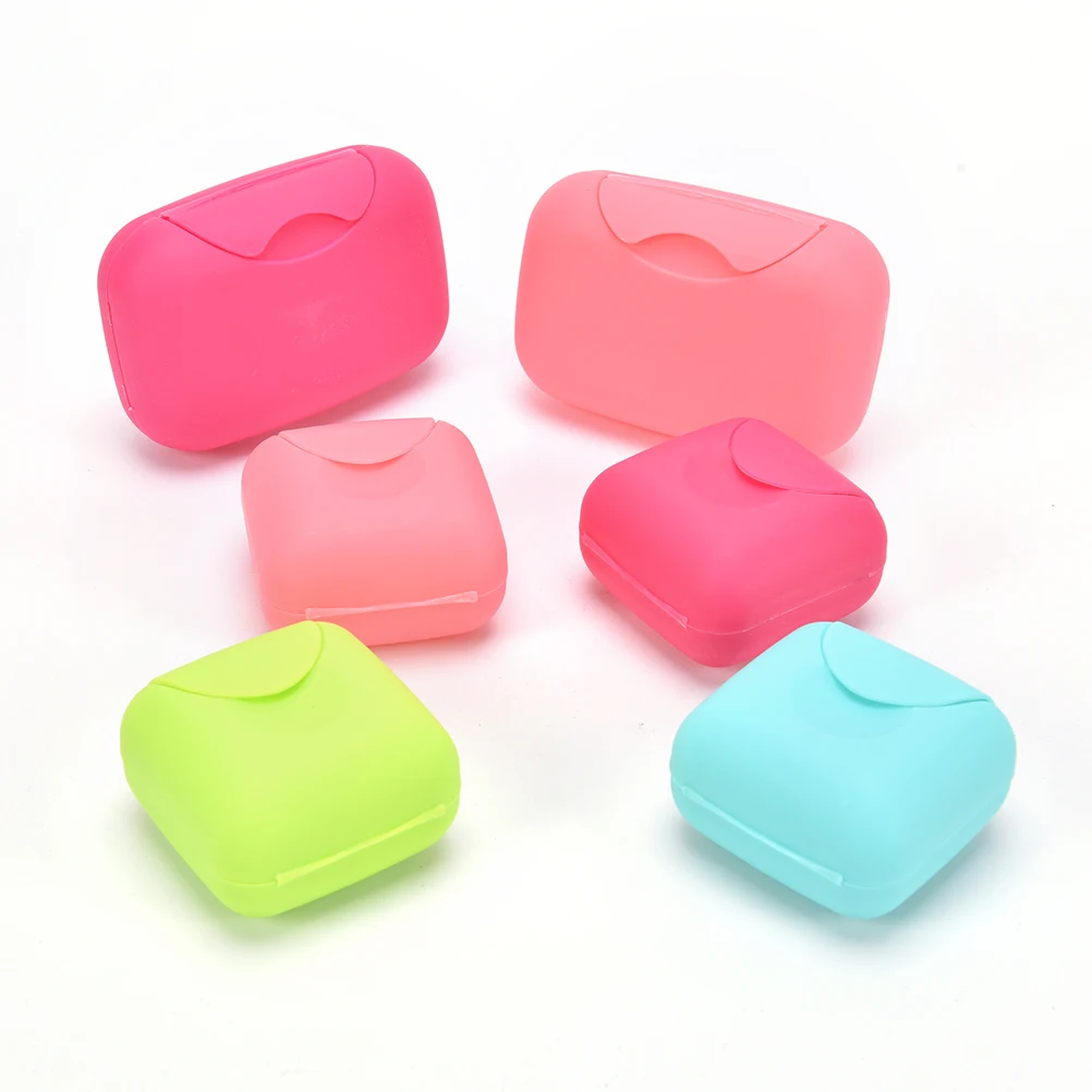 

Plastic Lock Seal Soap Box Creative Portable Toilet Soap Boxes with Lid Holder Sealing Travel Household Candy Color