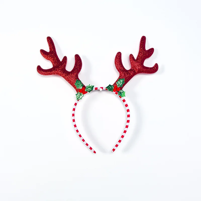 antlers 12 шт./партия, Рождественская повязка на голову, лося, «Рассвет Справедливости», Рождественская повязка на голову, наголовный обруч для рождественской девочки, Рождественский подарок - Цвет: antlers