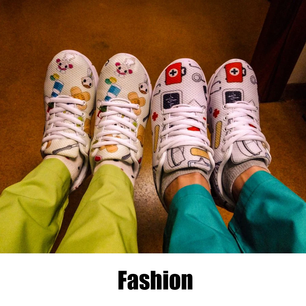 Fashion Map Pattern Women Casual White Sneakers Girls Platform Sneakers for Female Comfortable Mesh Flats Shoes Zapatos Mujer