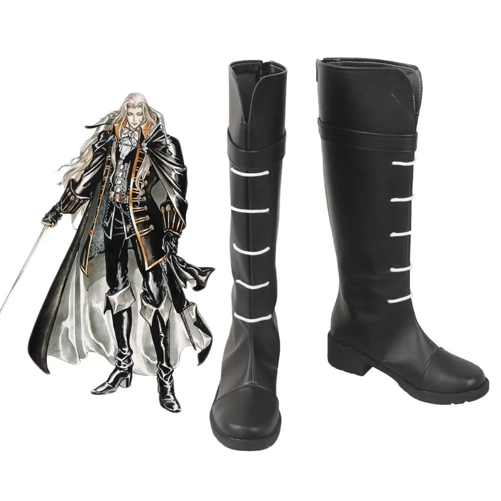 

Alucard Black Shoes Cosplay Castlevania Adrian Farenheights Tepes Cosplay Boots Leather Shoes Custom Made Any Size