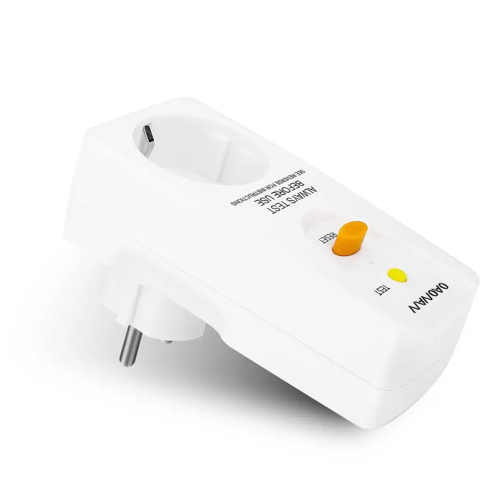 

EU/UK/US Plug Leakage Protection Plug Home Circuit Breaker Socket Cutout Power Trip Switch Protection Adapter For Devices/Tools