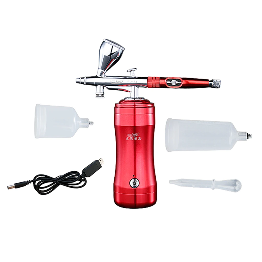 Airbrush Set USB Paint Spray Gun with Compressor Cleaning Kit Perfect for Model Makeup Nail Art Tattoos Crafts, DIY Tool