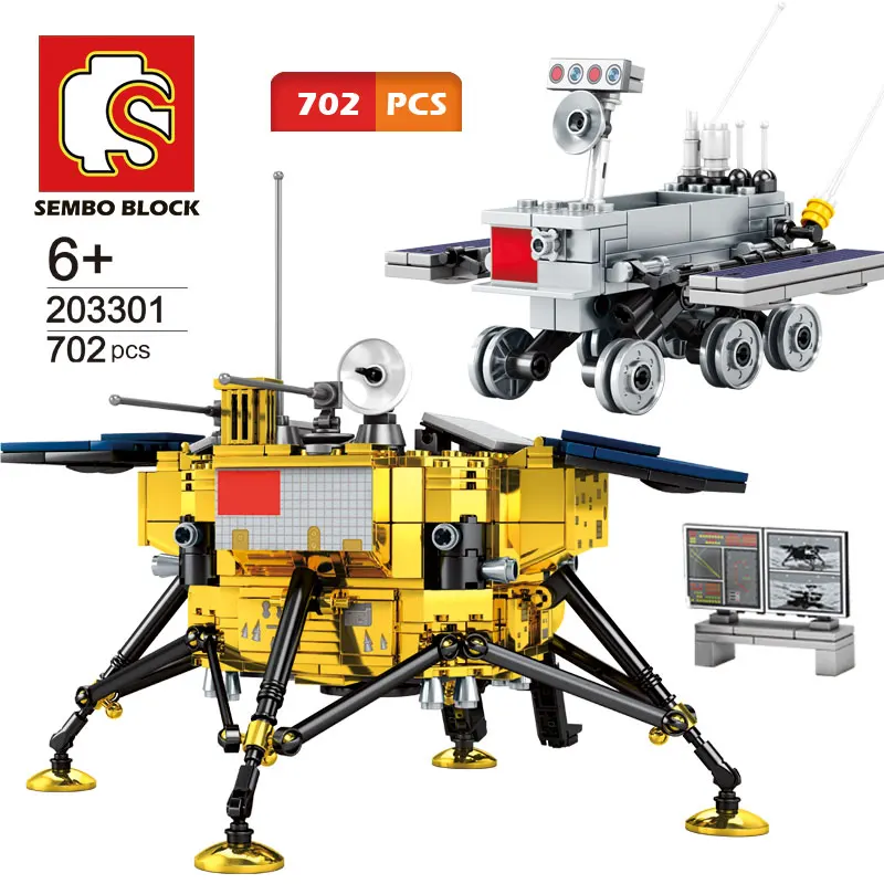 

SEMBO City Technic Lunar Probe Building Blocks Classic Movie Exit Airship car Model Creator Cosmonaut Figures Bricks Kids Toys