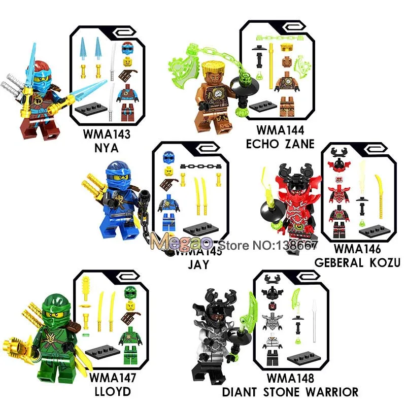 Single Llyod Nya Echo Zane ZX Golden Ninja Kai Cole Yang Akita Pythor Snake Warrior Ninja Building Blocks Model Kids Toys