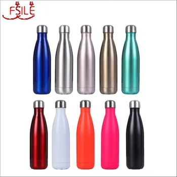 

FSILE Exquisite Stainless Steel Vacuum Flask Sports Bottle 304 Stainless Steel Creative Bright Paint Cola Bottle Vacuum Flask
