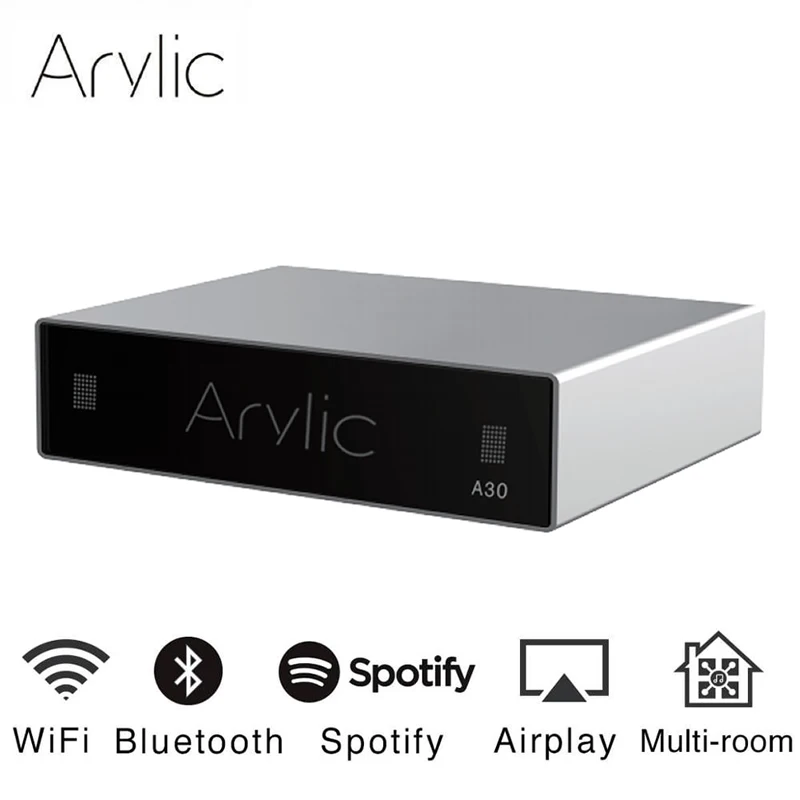 Arylic A30 WiFi and Bluetooth 5.0 Mini Home Amplifier HiFi Stereo Class D digital multiroom with Spotify Airplay Equalizer