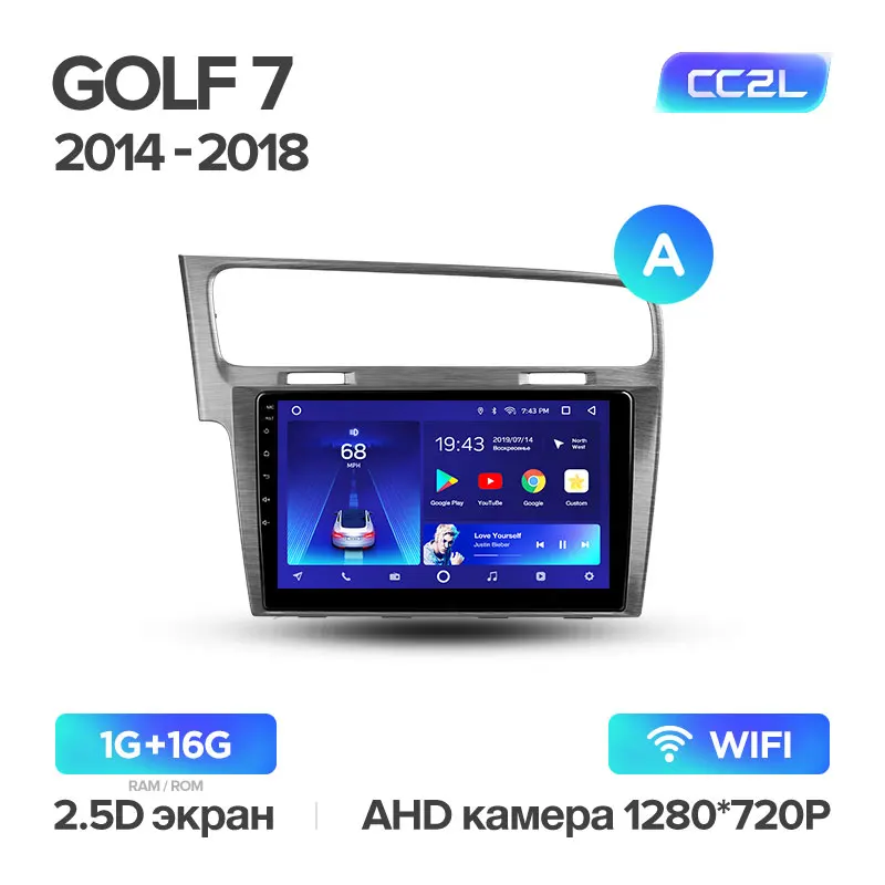 TEYES CC2 Штатная магнитола для Volkswagen Golf 7 VII Android 8.1, до 8-ЯДЕР, до 4+ 64ГБ 32EQ+ DSP 2DIN автомагнитола 2 DIN DVD GPS мультимедиа автомобиля головное устройство - Цвет: Golf 7 CC2L 16G A