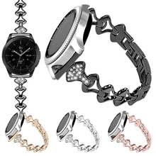 22 мм ремешок для часов с бриллиантовой цепочкой для samsung Galaxy 46 мм/gear S3/gear 2 R380/gear 2 Neo R381/Live R382