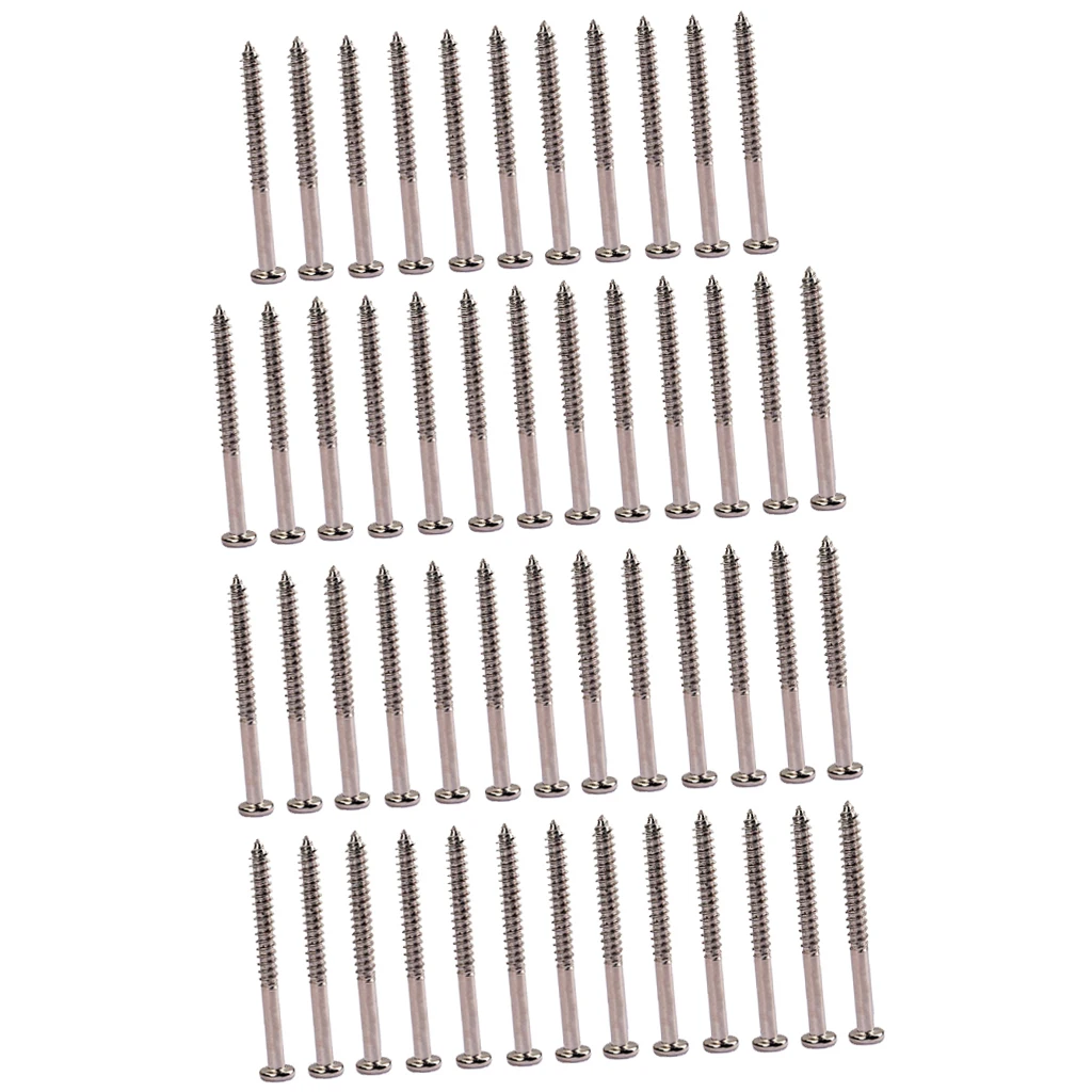 50 Pcs Humbucker Pickup Mounting Screws For PB JB P90 Pickup Parts Nickel