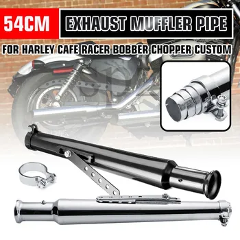 

540mm Motorcycle Retro Tail Exhaust Pipe Muffler Silencer For Harley Cafe Racer Bobber Chopper Custom